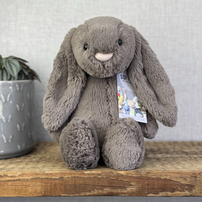 Jellycat Medium Truffle Bunny - Retired Brown Bunny Rabbit Beanie 12” (#2)