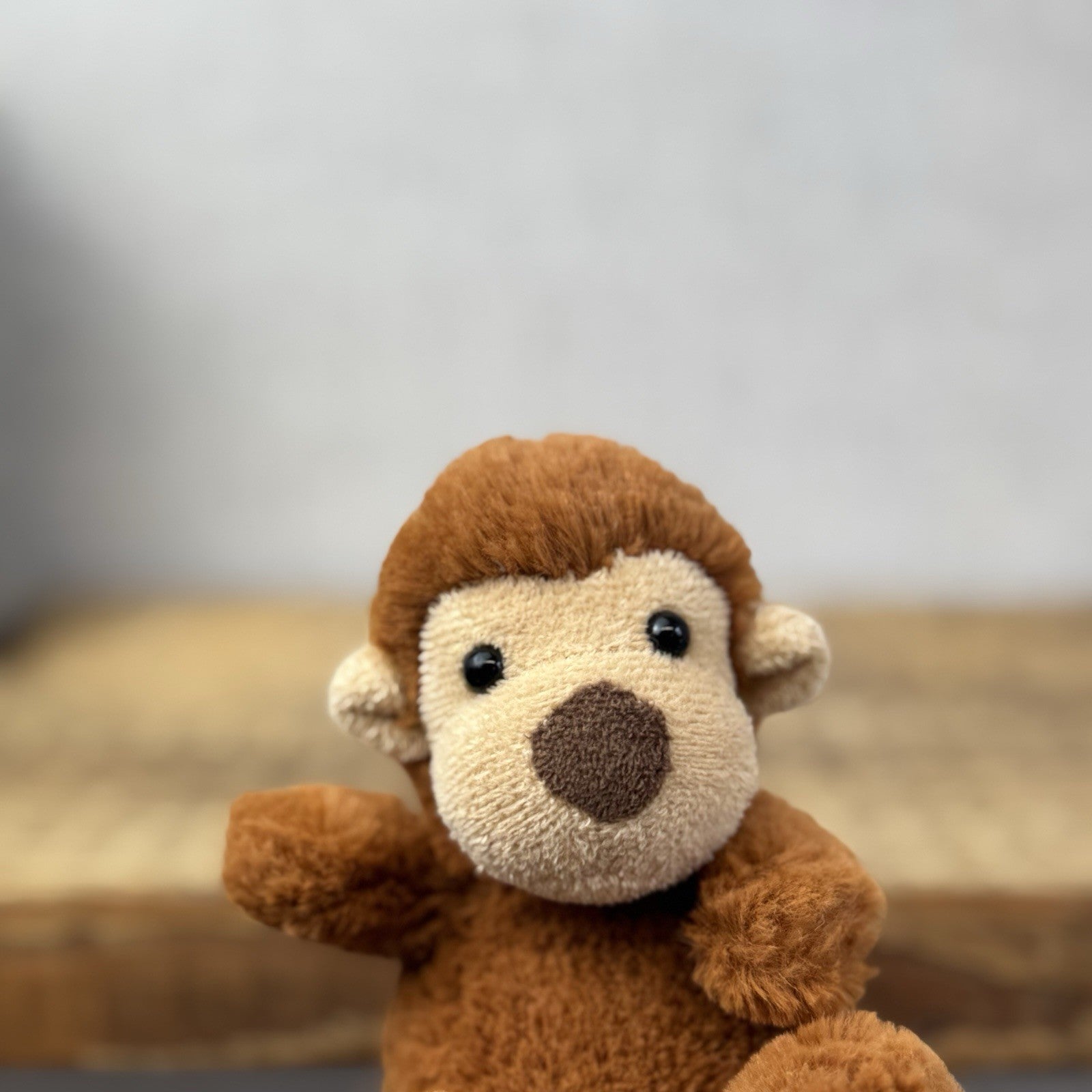 Jellycat Baby Poppet Monkey - Miniature Beanie Monkey Brown Soft Toy Rare 4”