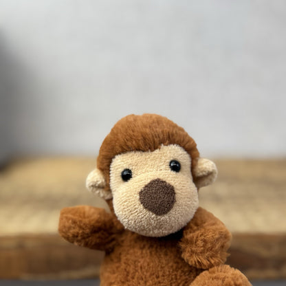 Jellycat Baby Poppet Monkey - Miniature Beanie Monkey Brown Soft Toy Rare 4”