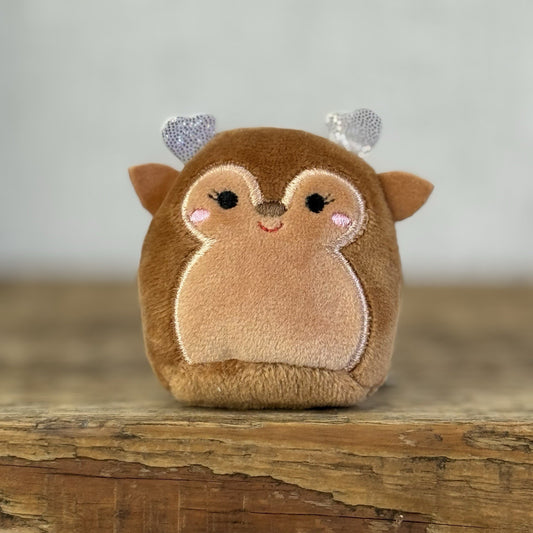 Squishmallow Squishville - Daria The Fawn - Mini Brown Deer Sparkly Antlers 2"
