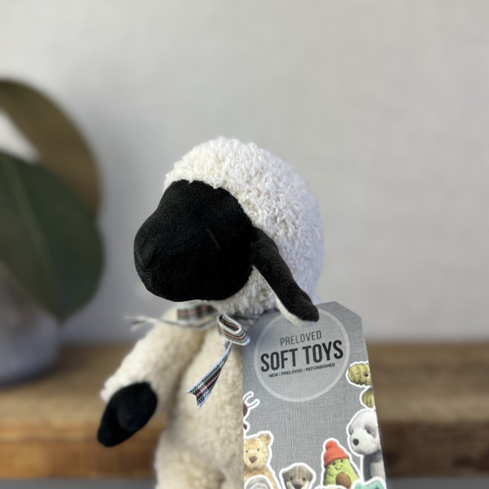 Manhattan Toy Company Lamb Floppy Sheep Soft Toy Black/Off White Lamb Plush 9”
