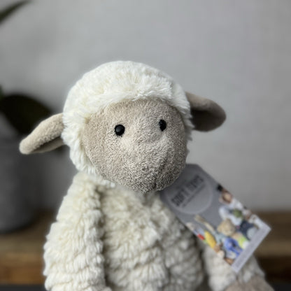 Jellycat Medium Fuddles Sheep Lamb Textured Lamb Soft Toy Beanie 12"