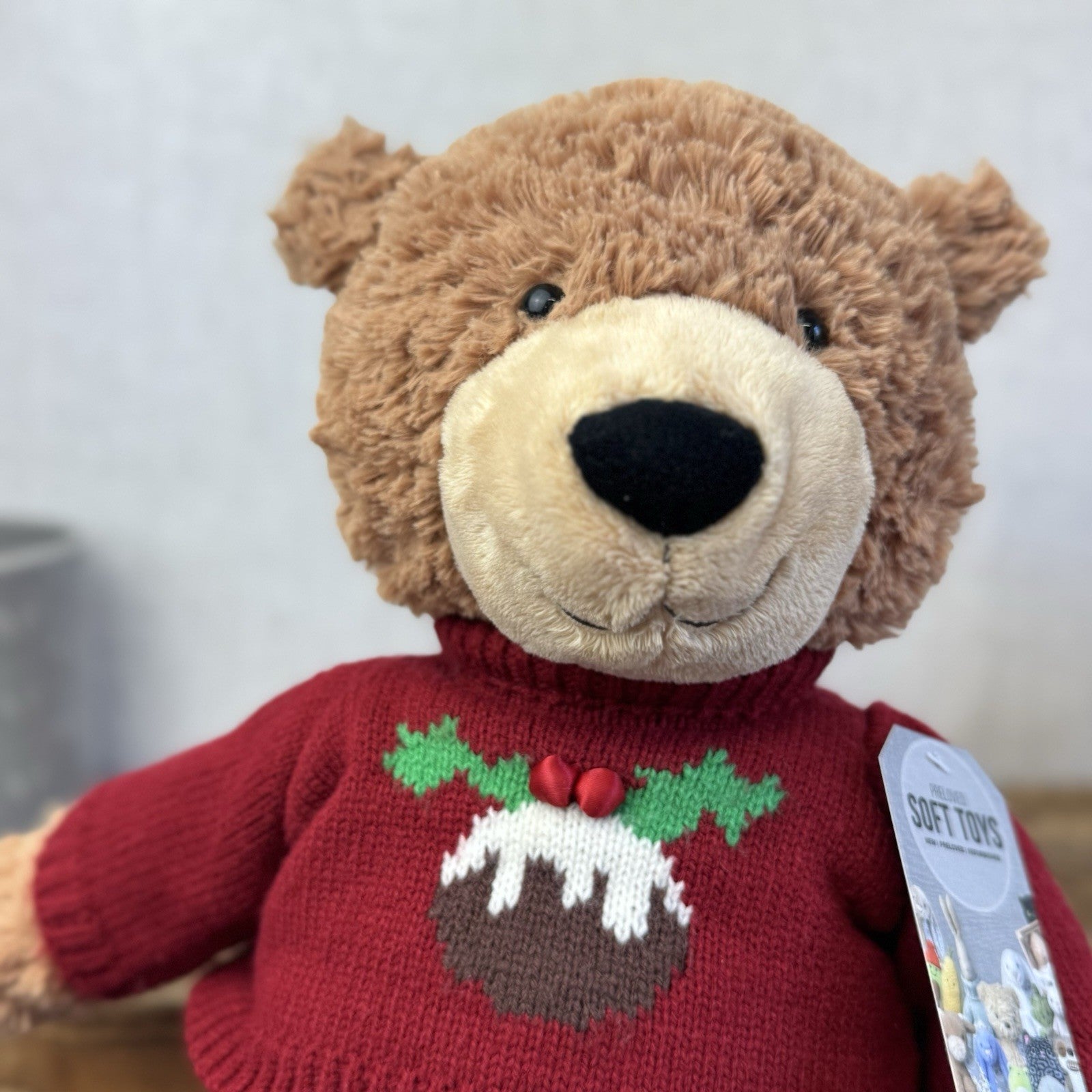 John Lewis Christmas Pudding Jumper 2017 Bear  (John Lewis Collab) Jellycat 18"