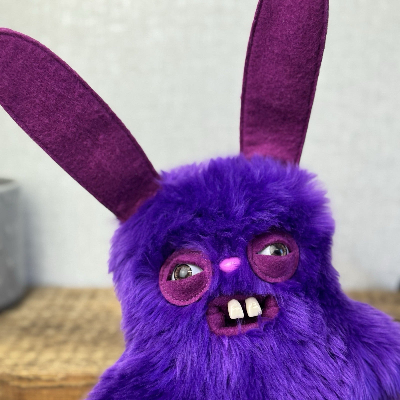 Fuggler Rabbid Rabbit Purple Fluffy Bunny Fuggler Rare/Retired Collectible 