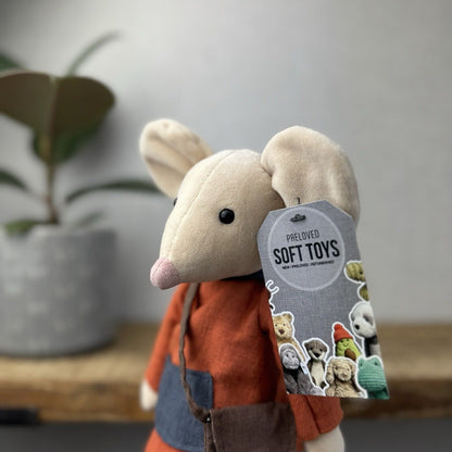 Jellycat Pedlar Mouse - Jellycat Mouse With Clothes & Bag Retired Rare 12"