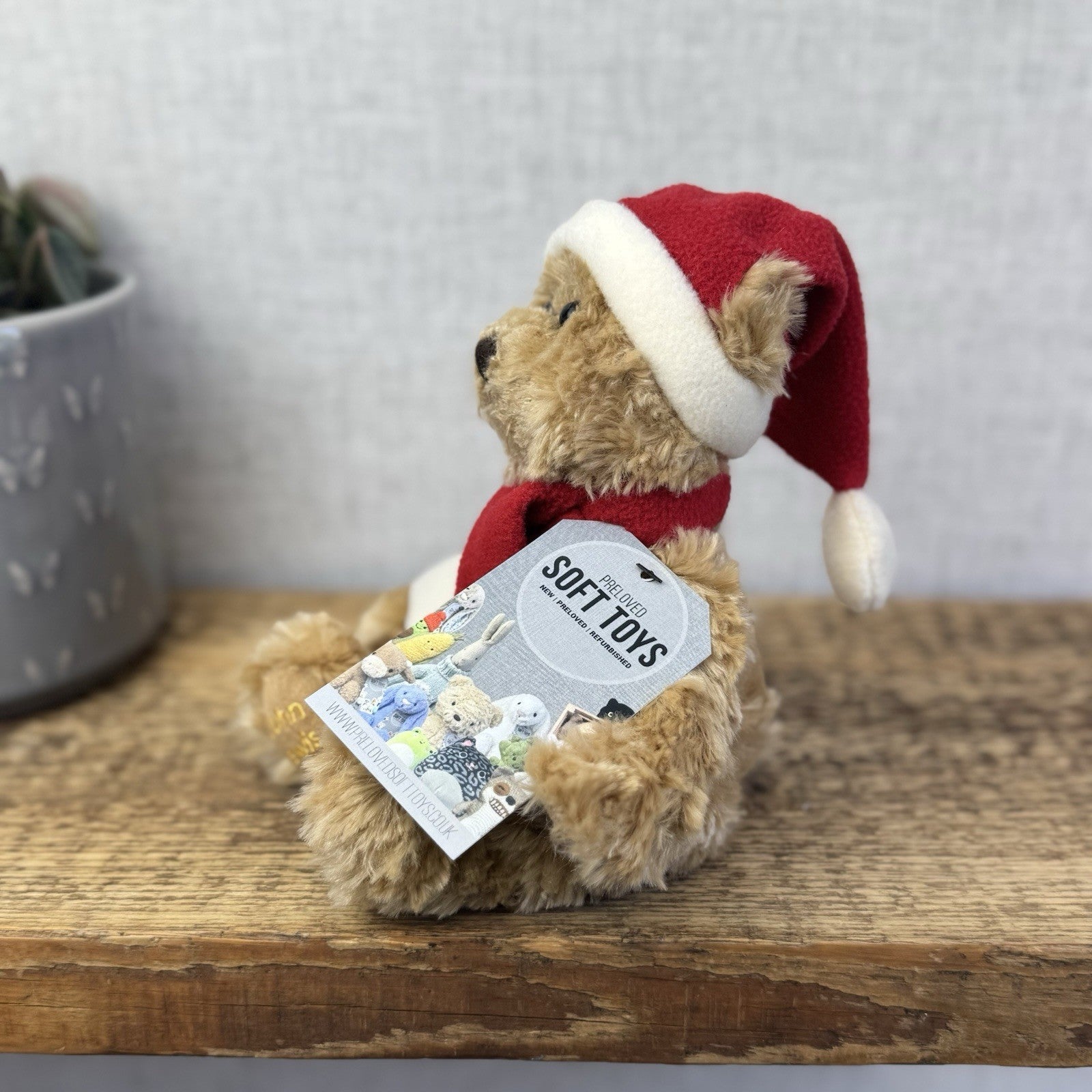 John Lewis Christmas Bear - Small Bear Christmas Hat & Scarf Beanie 2009 9"
