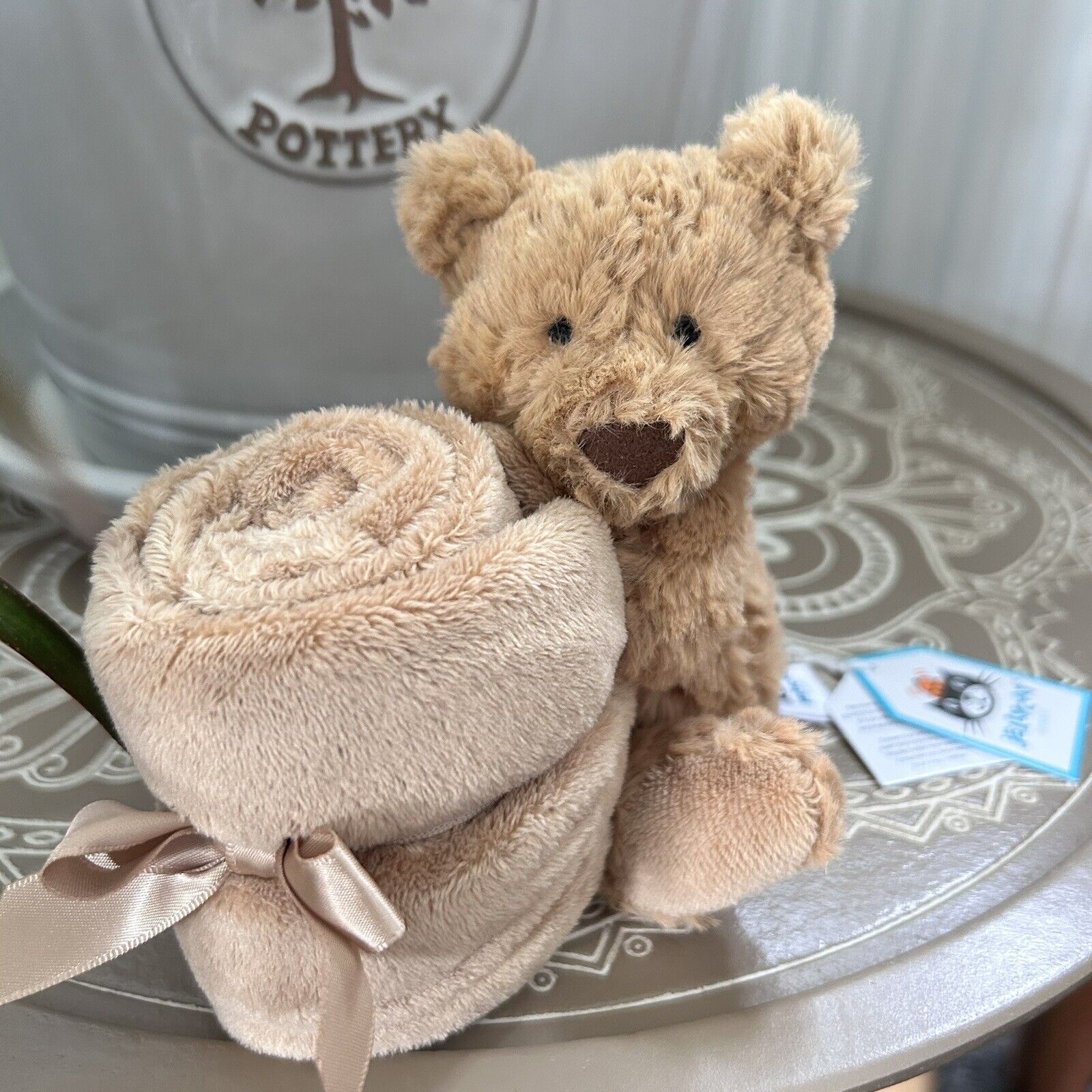 Jellycat Bartholomew Bear Soother BNWT Brown Bear Plush Baby Comforter Blanket