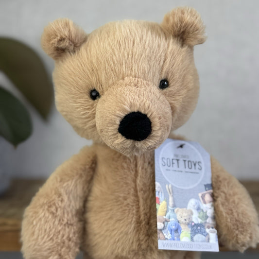 Jellycat Rufus Teddy Bear Plush Soft Toy - Small Fluffy Sitting Bear Beanie 10"