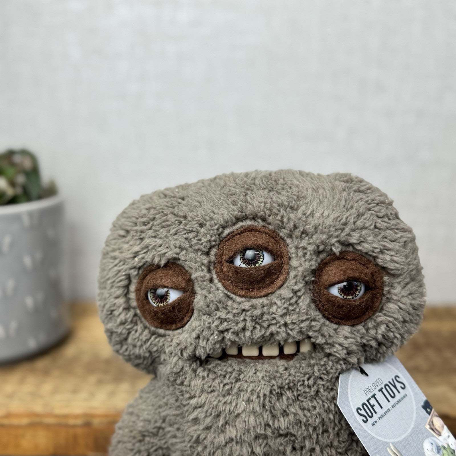 Fuggler Funny Ugly Monster Annoyed Alien - Brown 3 Eyed Snuggler Edition Monster