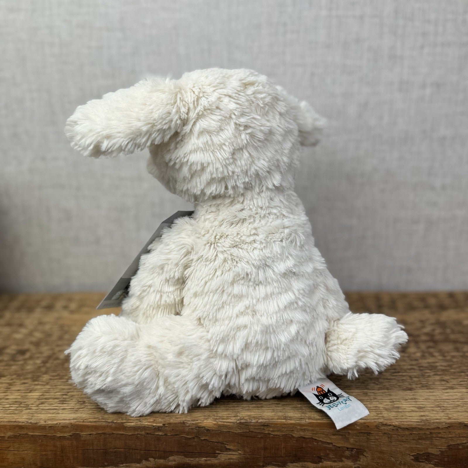 Jellycat Medium Fuddlewuddle Lamb - Old Style All Cream Textured Sitting Sheep 