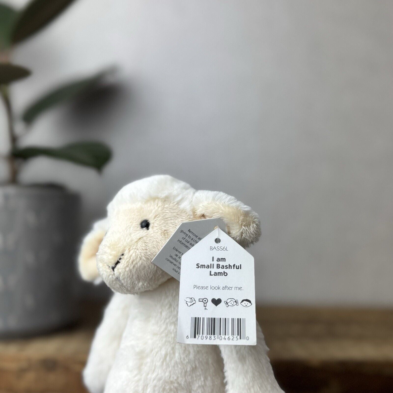 Jellycat Small Bashful Lamb Soft  Plush - Small Bashful Lamb Old Style Old Tags
