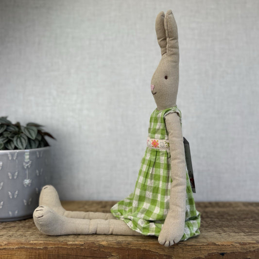 Maileg Medium Bunny Christina Rabbit Girl - Rare/ Retired 2011 Green Dress 16”