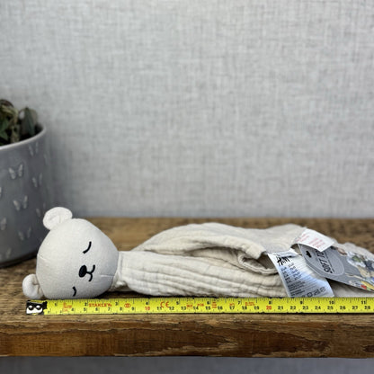 H&M Neutral Bear Home Cotton Muslin Comfort Blanket Neutral Soother NWOT 