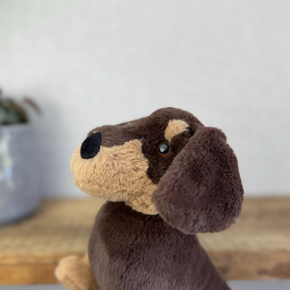 Jellycat Otto Sausage Dog - Brown/tan Sausage Dog Beanie Soft Toy Plush 14"