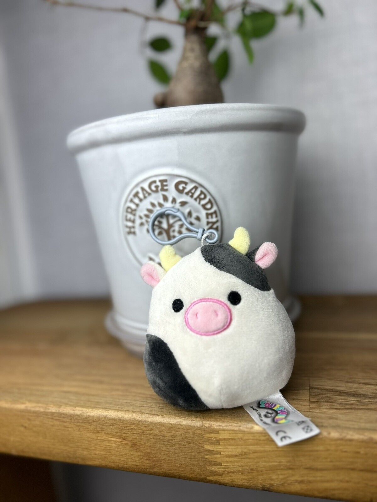 Squishmallow Connor The Cow Clip Keyring Mini Kelly Toy 4 inches 2020