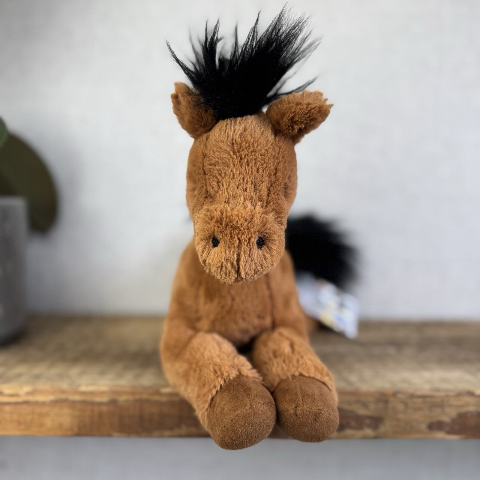 Jellycat Medium Clover Pony - US Version Medium Chestnut Brown Pony Plush 12"