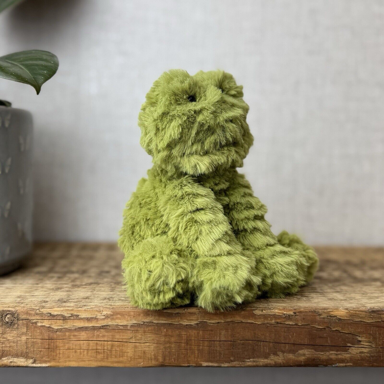 Jellycat Small Fuddlewuddle Frog - Small Green Textured Frog Beanie Retired 6”