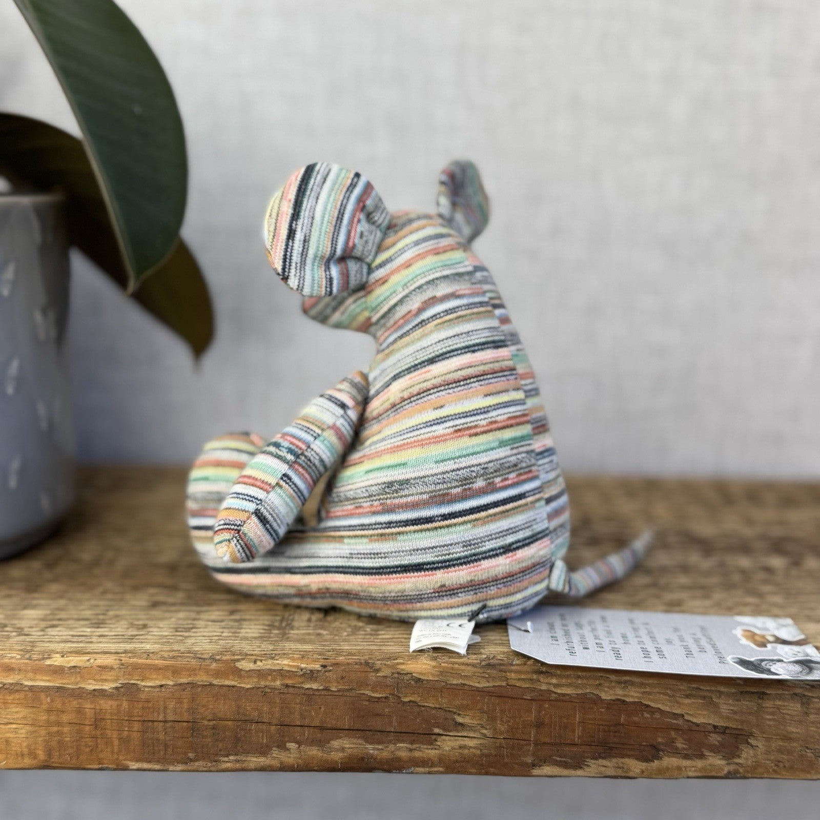 Muji Yarn Mouse - Recycled Yarn Mouse Beanie (Jellycat Collab) Small Mouse 5”