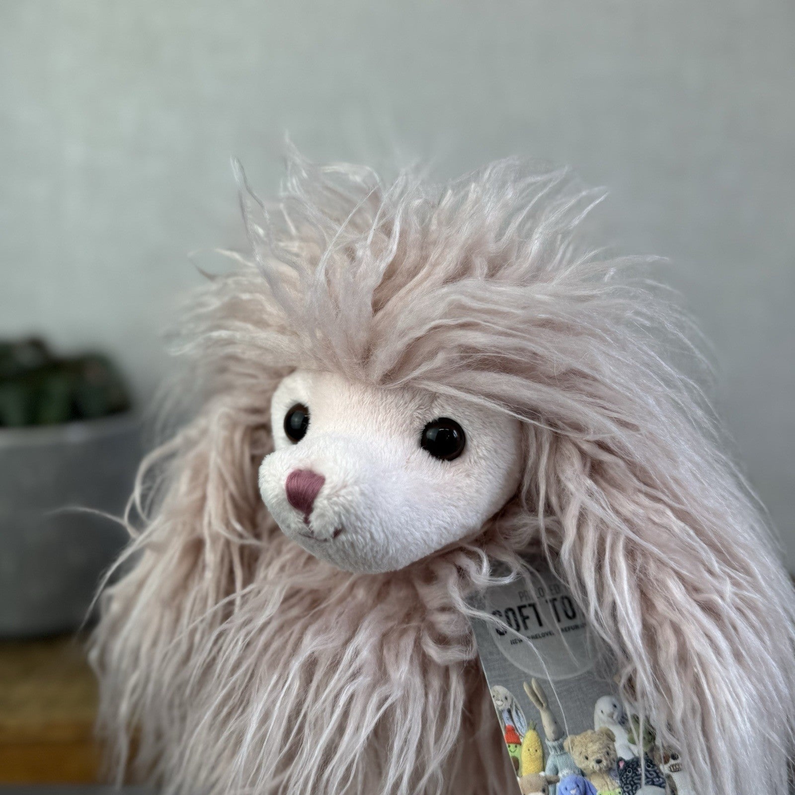 Bukowski Bears Princess Poddle - Pink Long Hair Fluffy Poodle Soft Toy Beanie