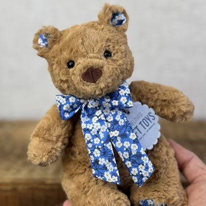Custom/Bespoke Tiny Bartholemew Bear - Ditsy Blue Blossom Made With Liberty 