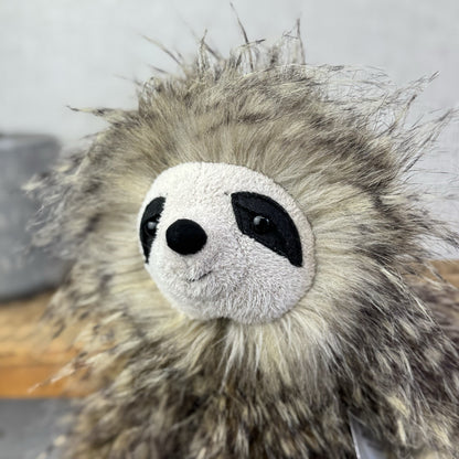 Jellycat Cyril Sloth - Fluffy Grey/brown Sloth Soft Toy Retired Rare Beanie 14”