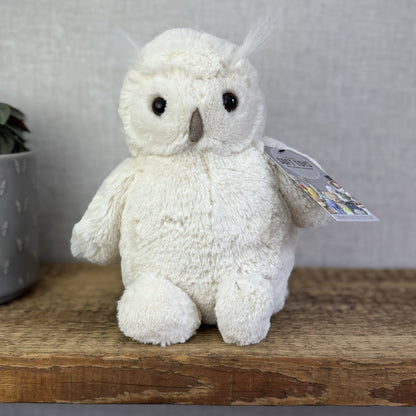 Jellycat Medium Bashful Owl - White Owl Beanie Soft Toy Retired Plush 12"