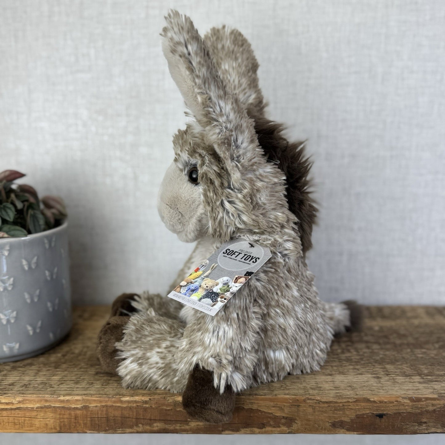 Wrendale Designs - Gentle Jack Beanie Donkey Grey Mix Plush Hannah Dale Soft Toy