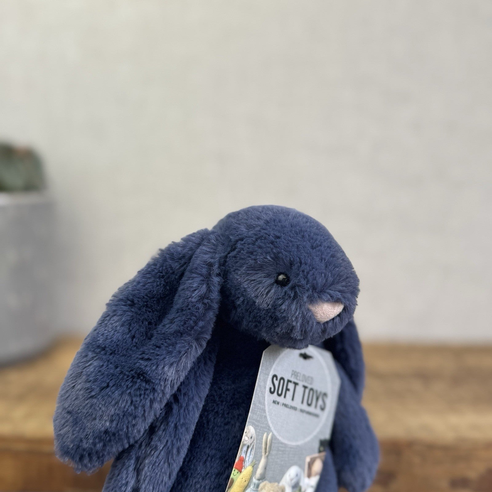 Jellycat Small Navy Bashful Bunny Rabbit - Small Navy Blue Bunny Rabbit Retired 
