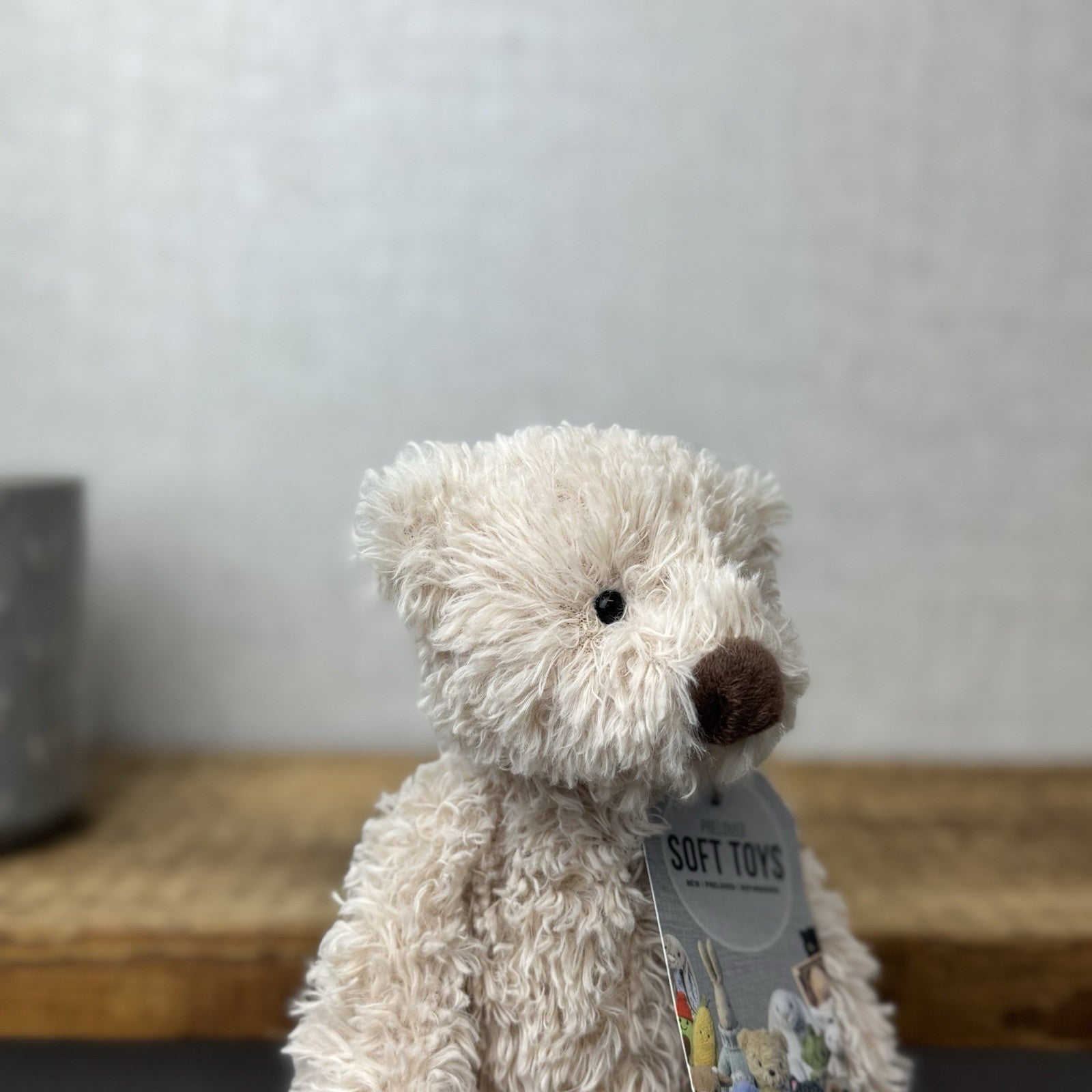 Jellycat Small Biscuit Bear - Curly Off White Small Beanie Bear Retired (#2)