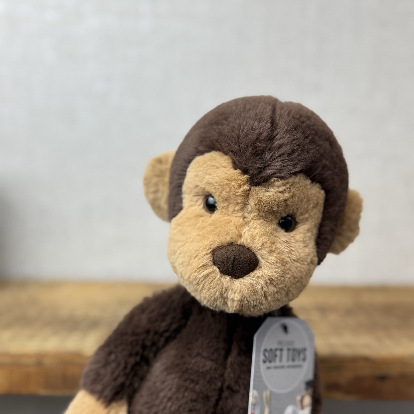 Jellycat Wumper Monkey - Deep Brown Super Soft Monkey Soft Beanie Retired 12”