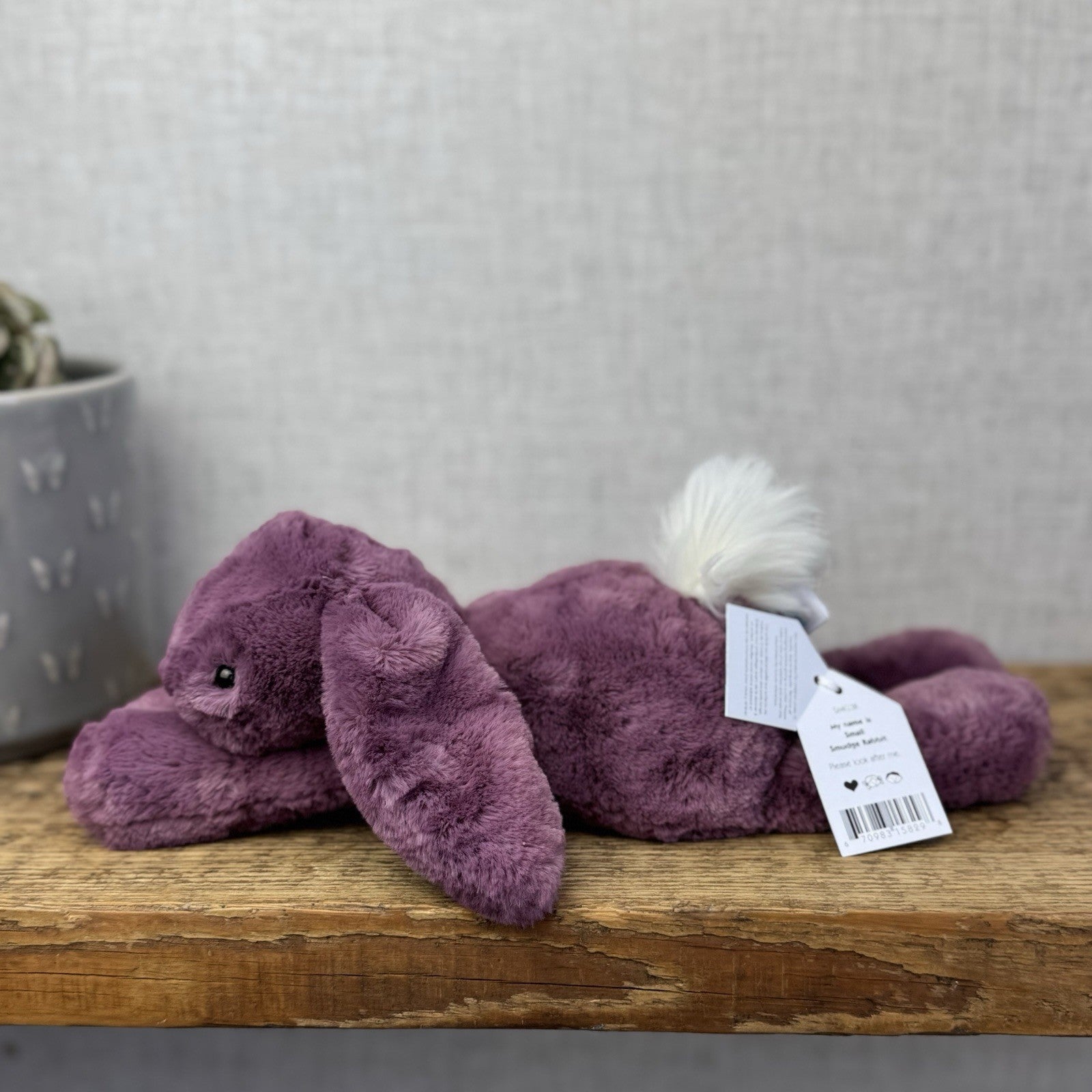 Jellycat Plum Small Bunny - Small Custom Smudge With Tags & Bag Gift Hand Dyed