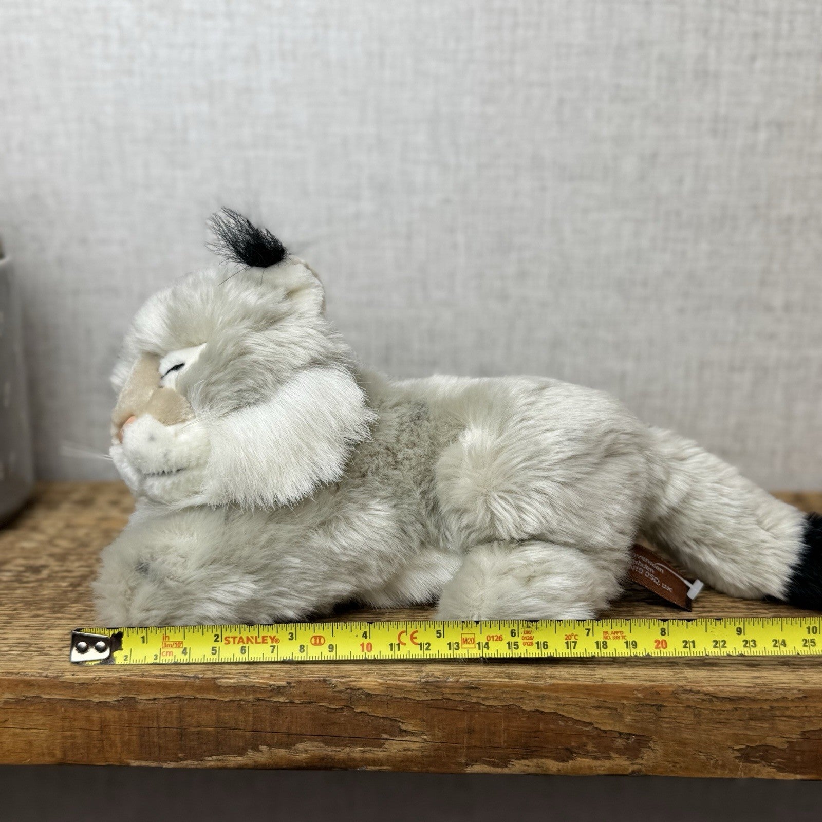Suma Collection Sleeping Lynx Cub Soft Toy Beanie - Small Lynx Baby Plush 8"