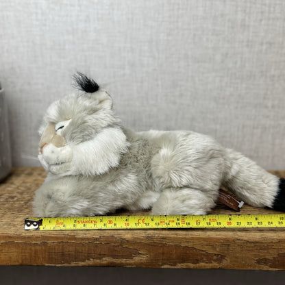 Suma Collection Sleeping Lynx Cub Soft Toy Beanie - Small Lynx Baby Plush 8"