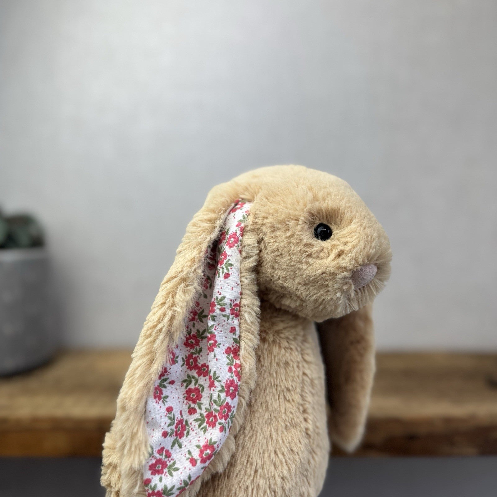 Jellycat Medium Bashful Honey “Blossom” - Rare Medium Honey With Custom Ears 12”