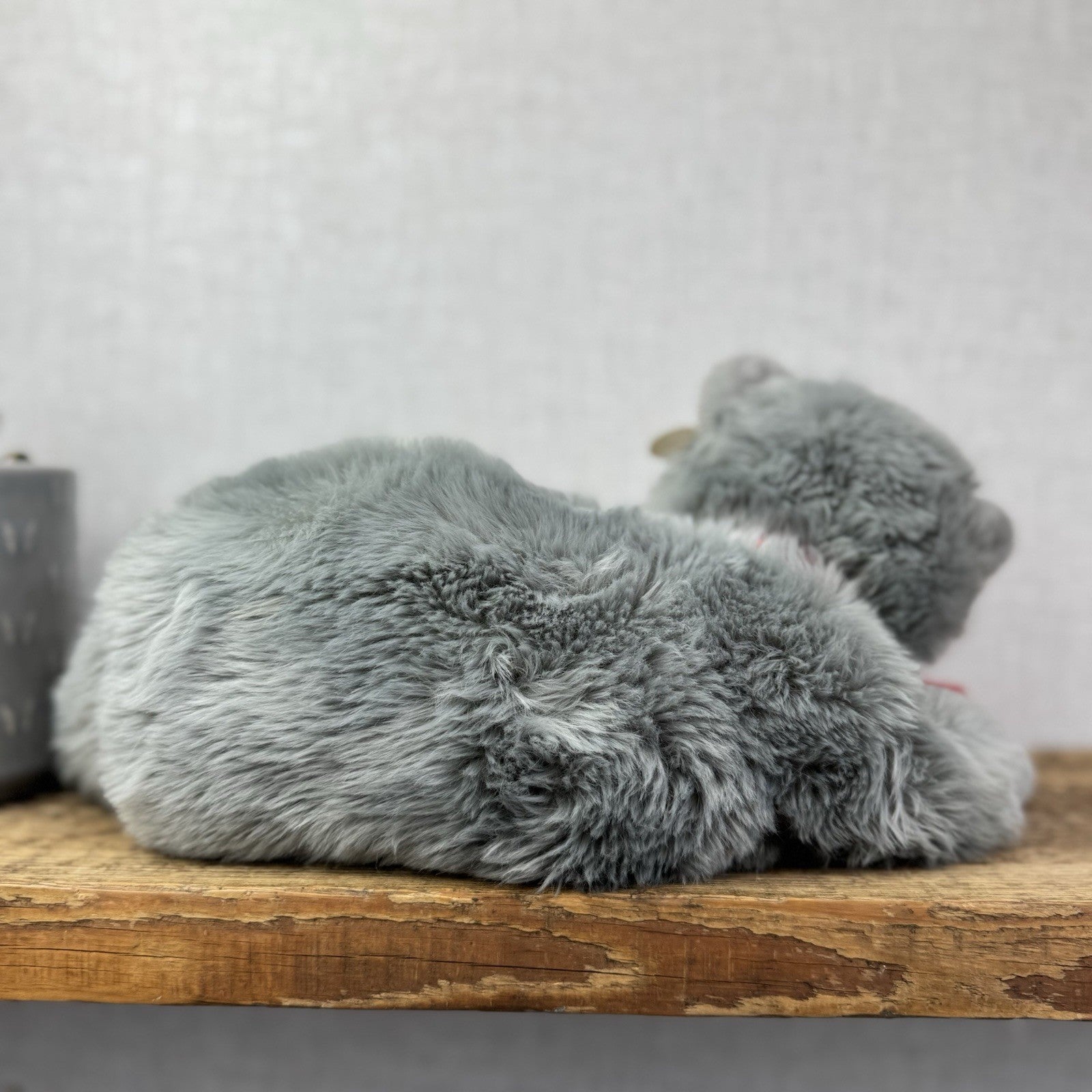 TY Beanie Buddy - BEANI Grey Fluffy Cat (Paper Tag Damaged) Amazing Rare 11"
