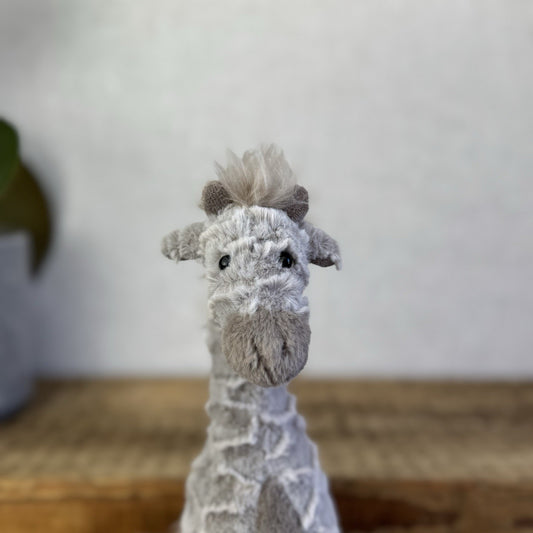 Jellycat Little Joey Giraffe - Small Grey Standing Giraffe Beanie Plush NWOT 8"