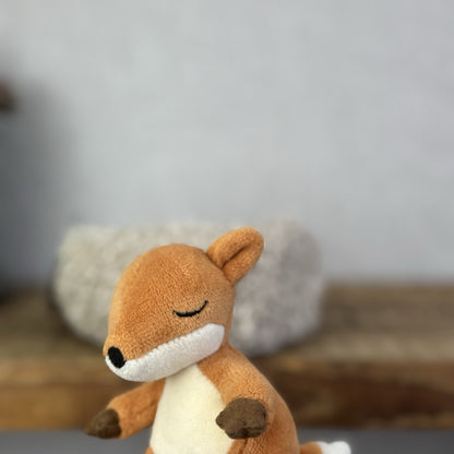 Jellycat Hibernating Fox - Tiny Fox In A Beanbag Nest Wildlife Plush Rare 5"