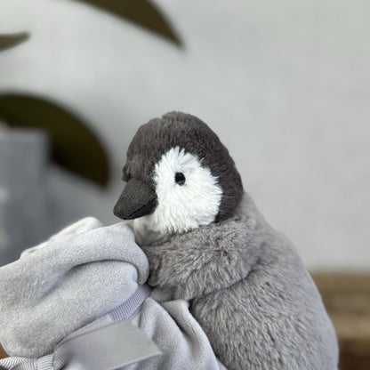 Jellycat Grey Percy Penguin Soother Comforter Comfort Blankie Soft Toy Plush