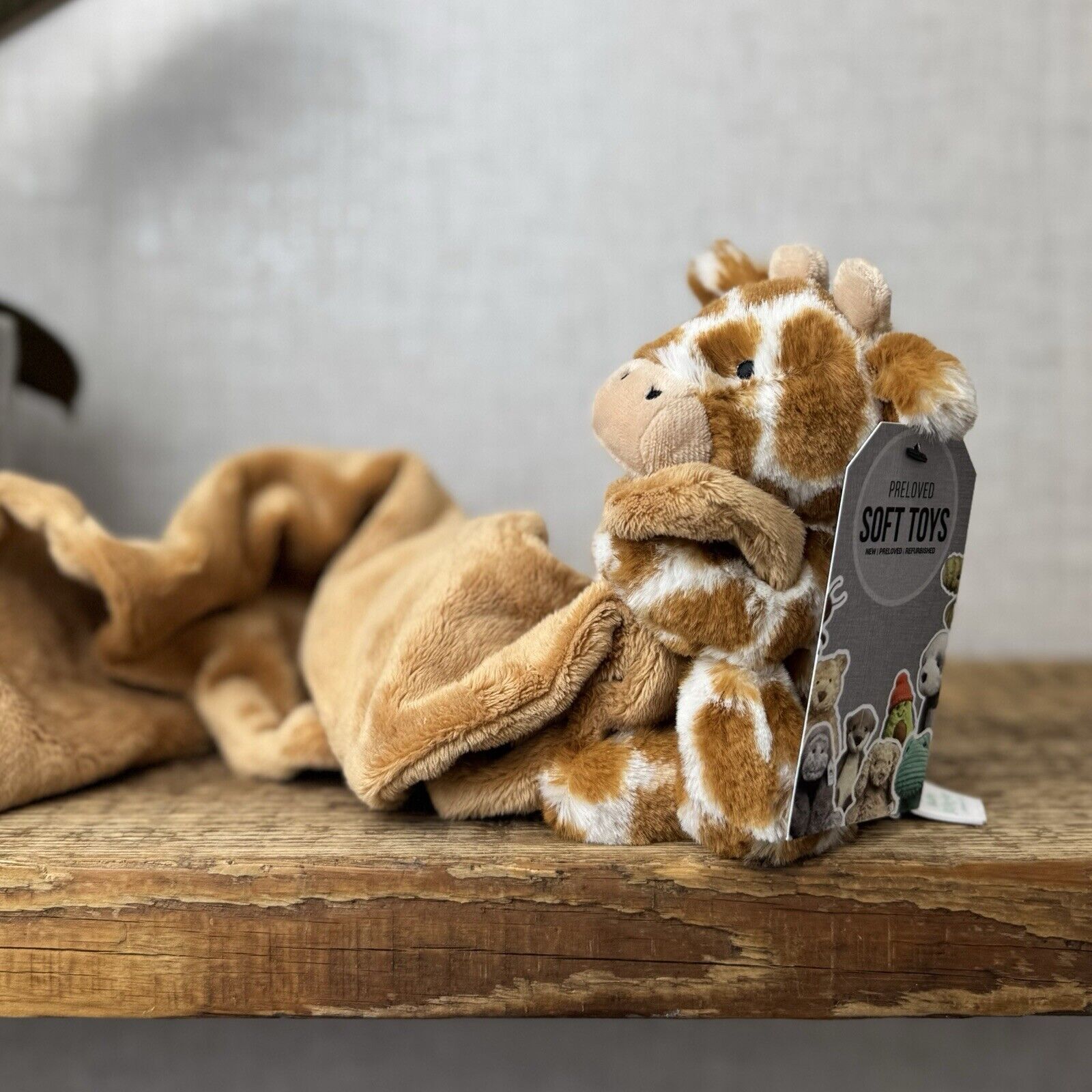 Jellycat Bashful Giraffe Soother - Giraffe Comforter Blanket Neutral Baby Gift