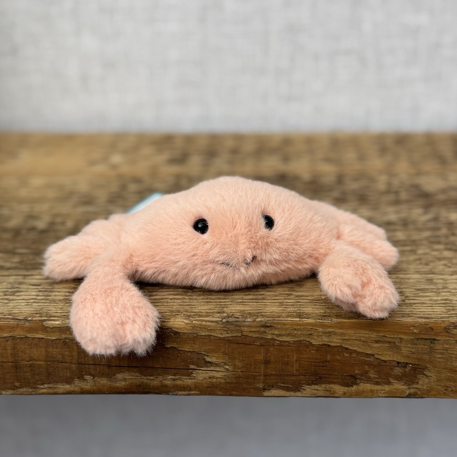 Jellycat Tiny Fluffy Crab - Mini Peach/Pink Crab Soft Toy New With Tags 4"