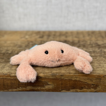 Jellycat Tiny Fluffy Crab - Mini Peach/Pink Crab Soft Toy New With Tags 4"
