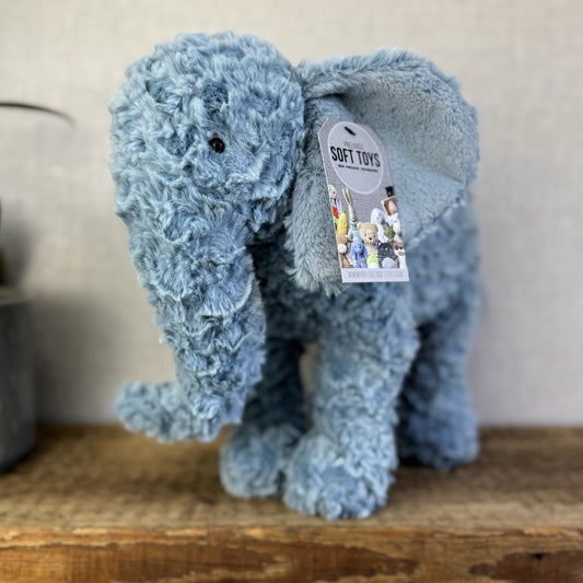 Jellycat Large Eddy - Blue Standing Elephant Large Beanie Plush Retired Rare 12”