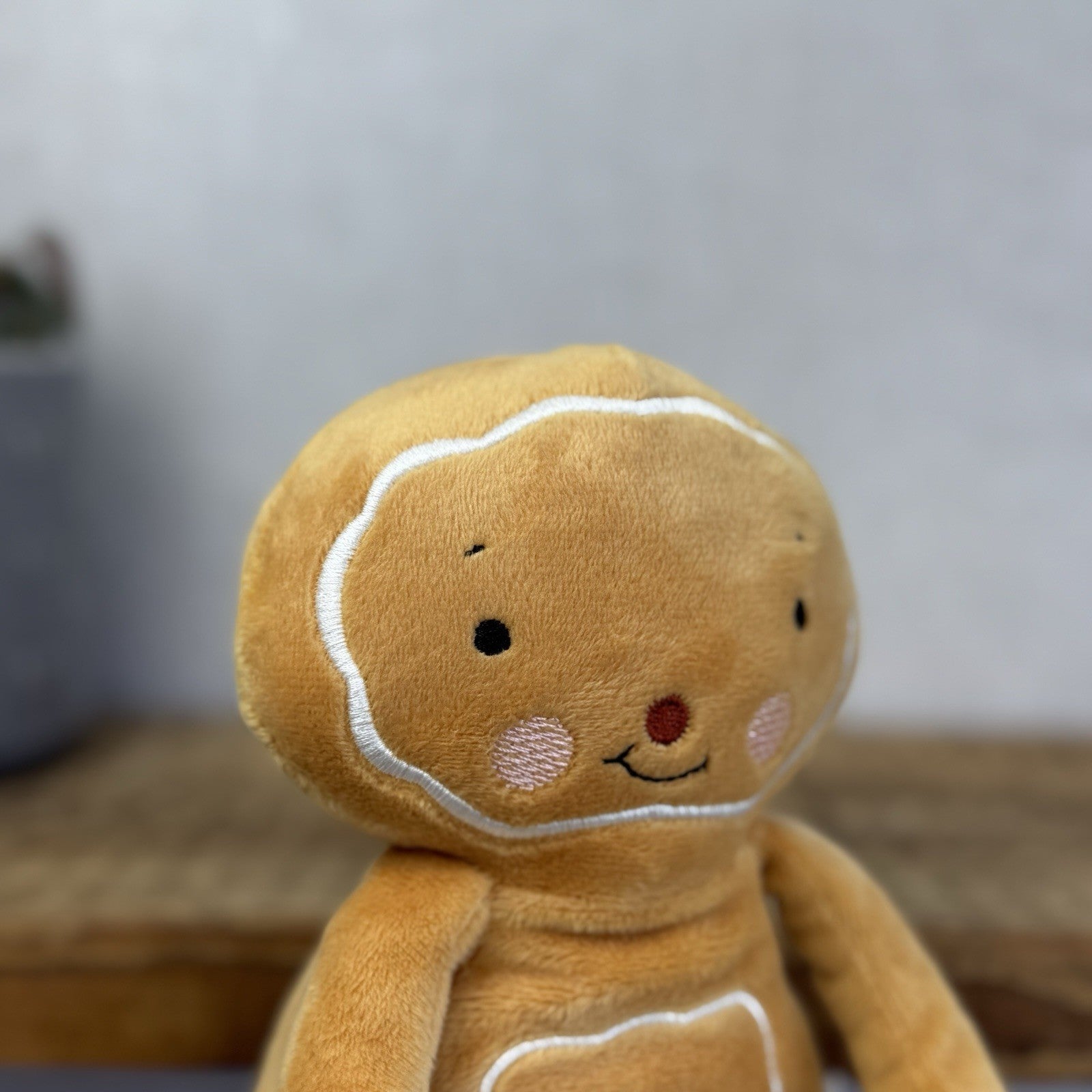 Bunnies By The Bay - Christmas Gingerbread Man Beanie Plush Toy New Without Tags