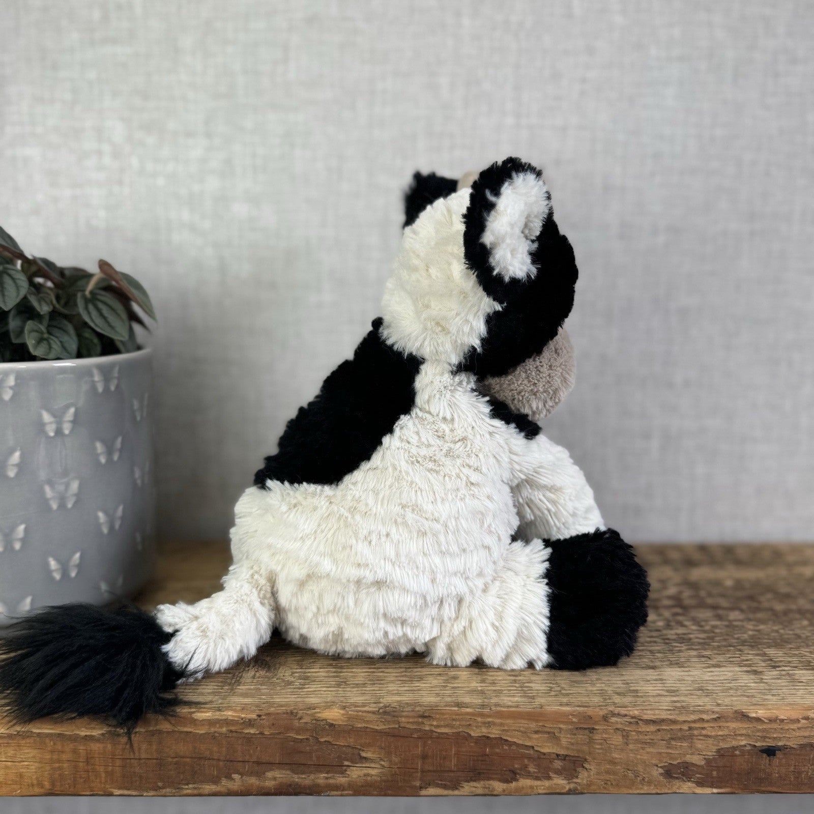 Jellycat Medium Fuddlewuddle Cow - Calf Sitting Textured Retired Toy Beanie 9"