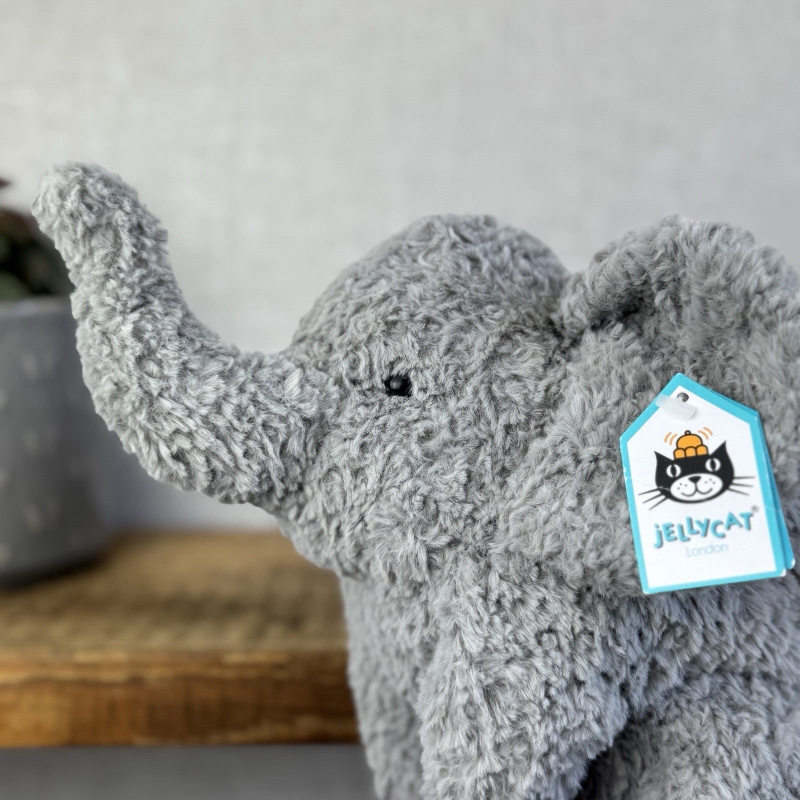 Jellycat Rondle Elephant -  Grey Textured Elelephant Beanie Plush Retired Tags