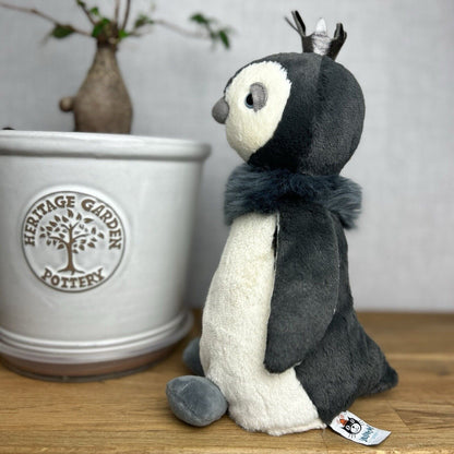 Jellycat Prince Penguin - Soft Penguin Plush With Crown - Medium Penguin Plush