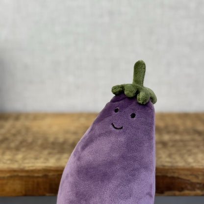 Jellycat Vivacious Aubergine - Small Purple Velour Beanie Vegetable Play 7" NWT