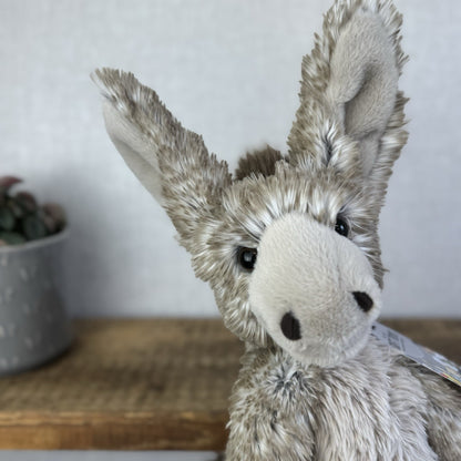 Wrendale Designs - Gentle Jack Beanie Donkey Grey Mix Plush Hannah Dale Soft Toy
