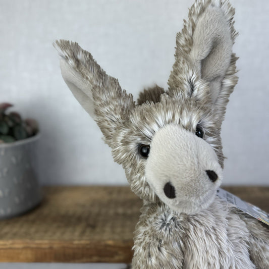 Wrendale Designs - Gentle Jack Beanie Donkey Grey Mix Plush Hannah Dale Soft Toy