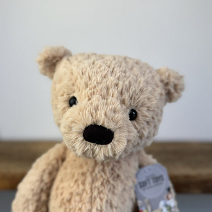 Jellycat Medium Finley Bear Soft Toy Textured Light Sandy Bear Soft Toy 16"